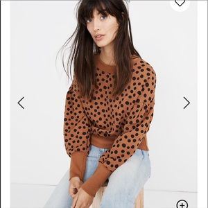 💋Madewell polka dots sweatshirt size XS